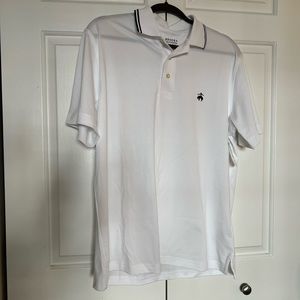 White brooks brothers polo with stripe collar